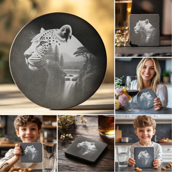 Slate Coaster Engraving Bundle, Laser Design PNGs for