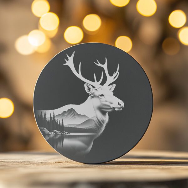 Slate Coaster Engraving File, Majestic Elk Wild Animal