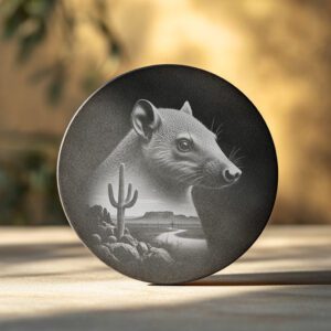 Slate Coaster Engraving File, Mystical Armadillo Design, Laser