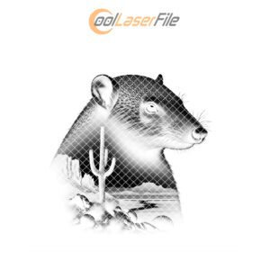 Slate Coaster Engraving File, Mystical Armadillo, Laser Art