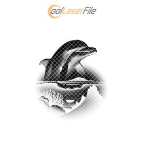 Slate Coaster Laser Engraving File, Playful Dolphin Design,