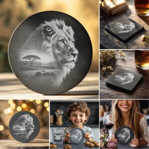 Slate Coaster Laser Engraving PNG Bundle, Modern Drink
