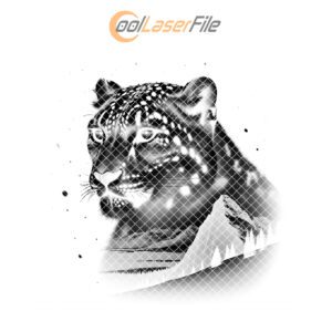 Slate Coaster Laser Engraving Wild Snow Leopard PNG,