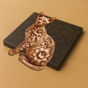 Sphynx Cat 3D Laser Engraving File, Modern Pet