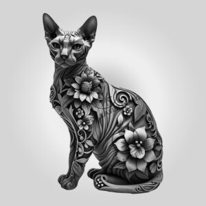 Sphynx Cat 3D Laser Engraving File, Modern Pet