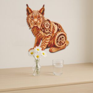 Steampunk Lynx Cat 3D Illusion Laser Engraving File,