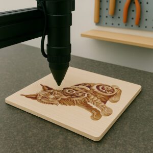 Steampunk Lynx Cat 3D Illusion Laser Engraving File,