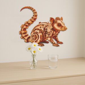 Steampunk Rat 3D Illusion Laser File, Mechanical Animal