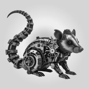 Steampunk Rat 3D Illusion Laser File, Mechanical Animal