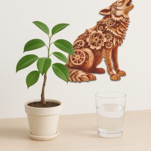 Steampunk Wolf 3D Illusion Laser Engraving File, Animal