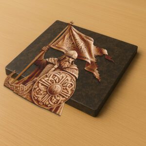 Viking 3D Illusion Laser Engraving File, Banner Design,