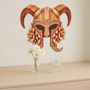 Viking Helmet 3D Illusion Laser Engraving, Norse Wall