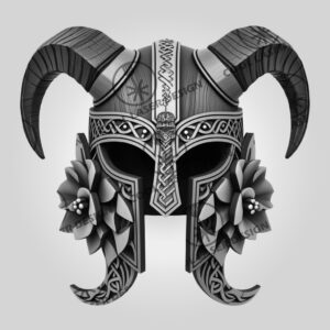 Viking Helmet 3D Illusion Laser Engraving, Norse Wall
