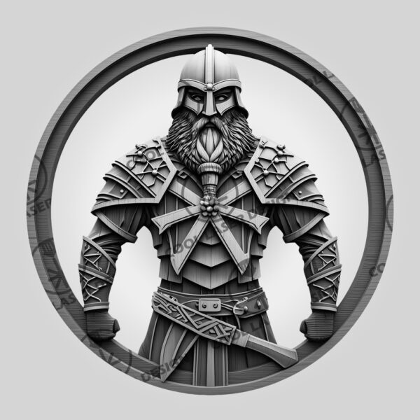 Viking Soldier 3D Illusion Laser Engraving File, Detailed