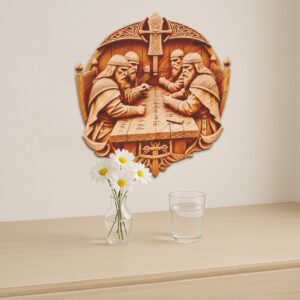 Viking Soldier Council 3D Laser Engraved Wall Art,