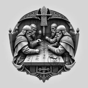 Viking Soldier Council 3D Laser Engraved Wall Art,