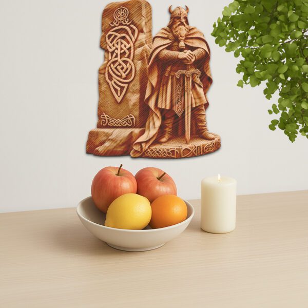 Viking Warrior 3D Engraving File, Norse Mythology Illusion