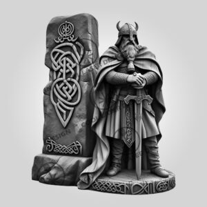 Viking Warrior 3D Engraving File, Norse Mythology Illusion