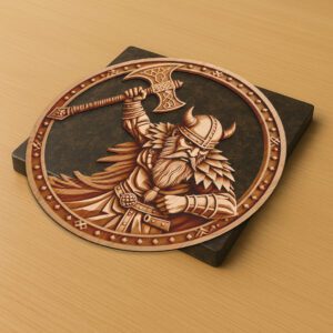 Viking Warrior 3D Illusion Laser Engraving File, Norse