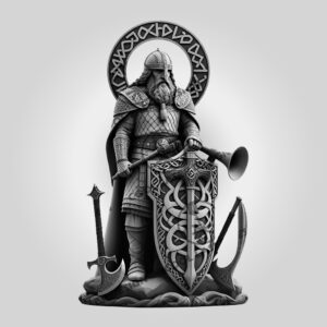 Viking Warrior 3D Illusion Laser Engraving File, Norse