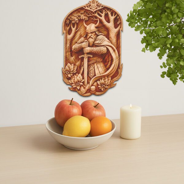 Viking Warrior 3D Illusion Laser Engraving File, Norse