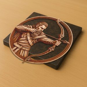 Viking Warrior 3D Illusion Laser Engraving File, Norse