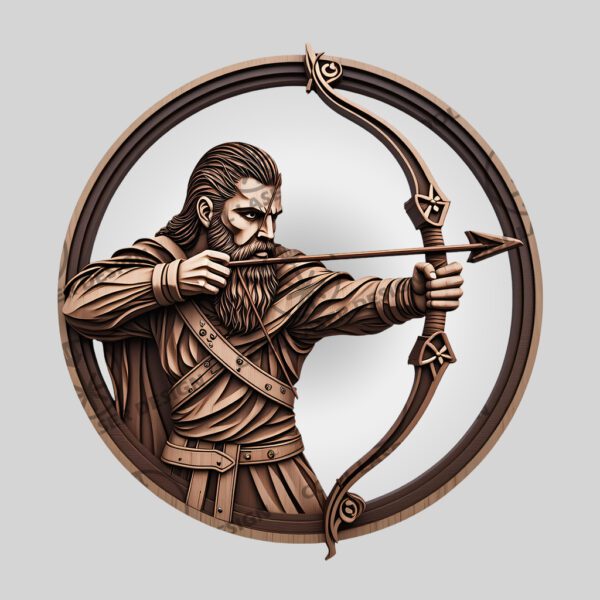 Viking Warrior 3D Illusion Laser Engraving File, Norse