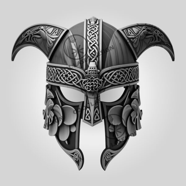 Viking Warrior Helmet 3D Illusion Laser Engraving File,