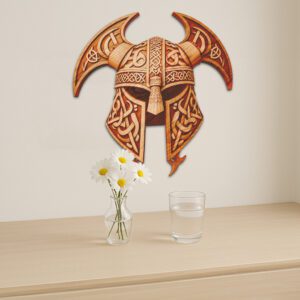 Viking Warrior Helmet 3D Laser Engraving File, Norse