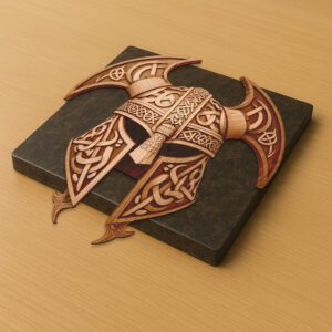 Viking Warrior Helmet 3D Laser Engraving File, Norse