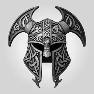 Viking Warrior Helmet 3D Laser Engraving File, Norse