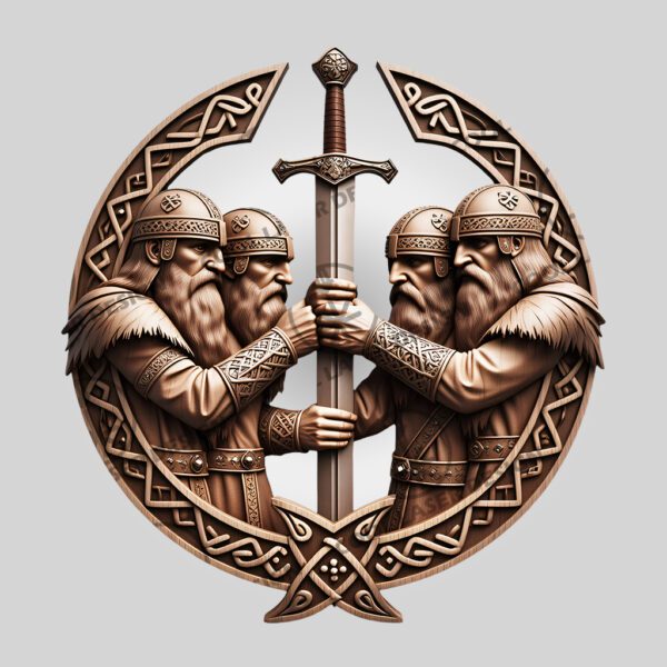 Viking Warriors 3D Illusion Laser Engraving File, Norse