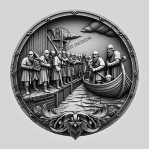 Viking Warriors 3D Laser Engraving Design File, Norse