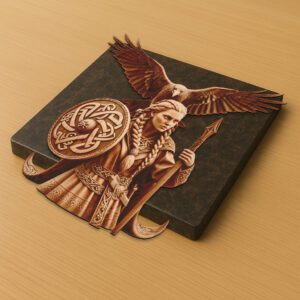 Viking Woman Warrior 3D Illusion Laser Engraving File,