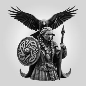 Viking Woman Warrior 3D Illusion Laser Engraving File,