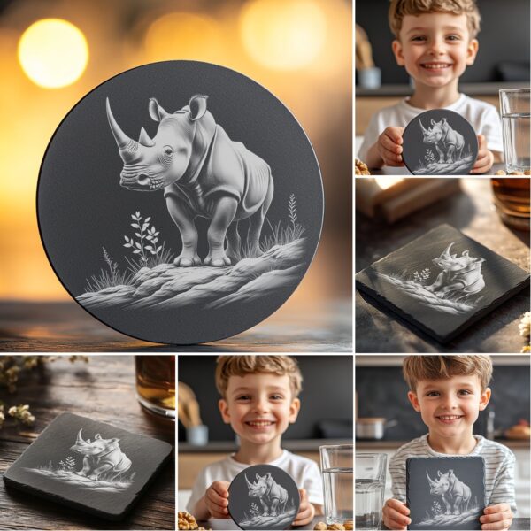 Wild Animal Coaster Engraving Bundle, 6 Unique PNG