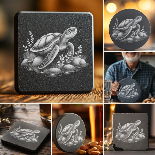 Wild Animal Coaster Engraving Bundle, 6 Unique PNG