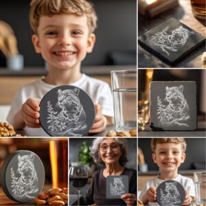 Wild Animal Coaster Engraving PNG Bundle, Rustic Wildlife