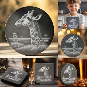 Wild Animal Coaster Engraving PNG Bundle, Rustic Wildlife