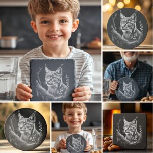 Wild Animal Coaster Engraving PNG Bundle, Rustic Wildlife