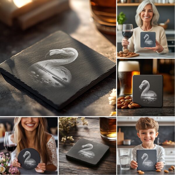 Wild Animal Double Exposure Bundle, Slate Coaster Engraving
