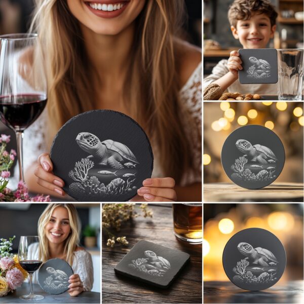 Wild Animal Double Exposure Coaster Engraving PNG Bundle