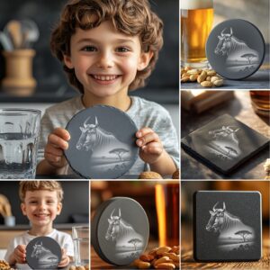 Wild Animal Double Exposure Slate Coaster Design Bundle,