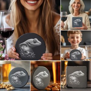 Wild Animal Double Exposure Slate Coaster Design Bundle,