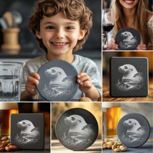 Wild Animal Double Exposure Slate Coaster Design Bundle,