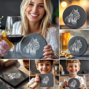 Wild Animal Double Exposure Slate Coaster Design Bundle,