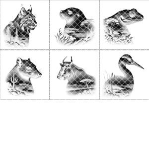 Wild Animal Double Exposure Slate Coaster Design Bundle,