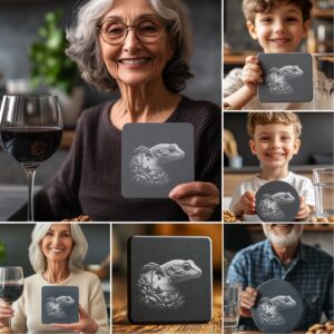 Wild Animal Double Exposure Slate Coaster Engraving Bundle,