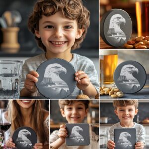 Wild Animal Double Exposure Slate Coaster PNG Bundle,