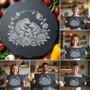 Wild Animal Family Cheese Board Engraving Bundle, Kitchen